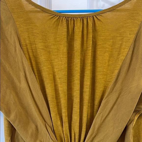 Amadi Brown Scoop Neck Short Sleeve Contrast Back Blouse - Size Medium - Picture 7 of 14